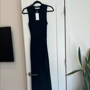 Mango Maxi Faux Wrap Dress NWT Black XS